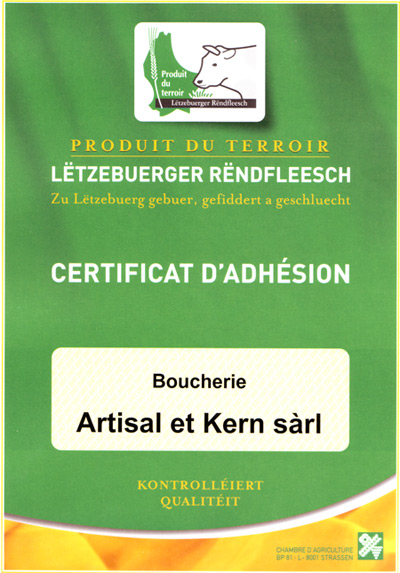 Certificat de produits du terroir